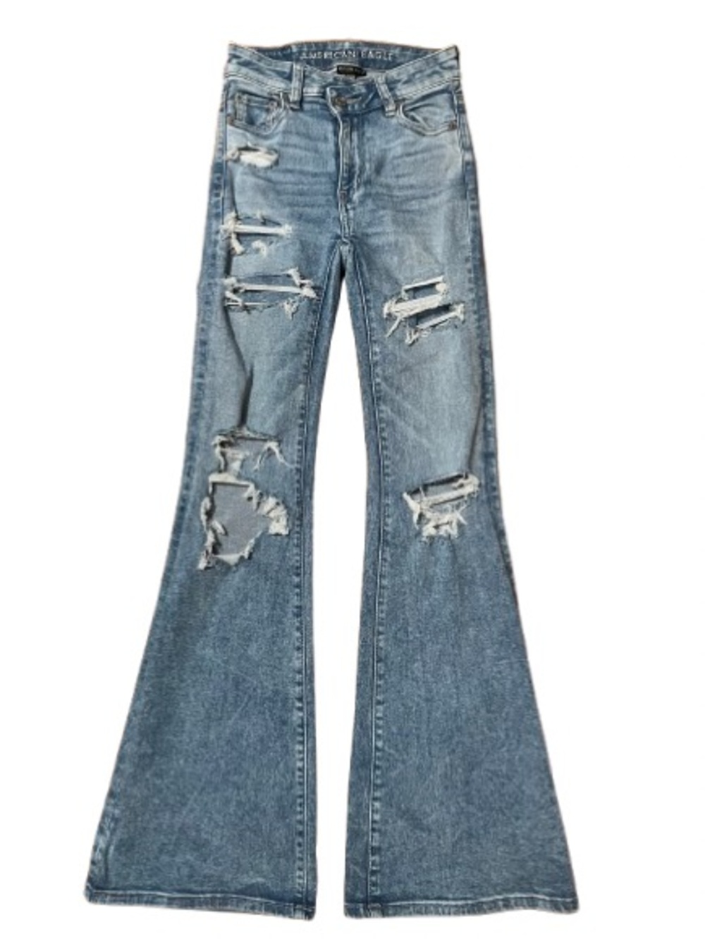 American Eagle Outfitters Next Level Stretch Super Rise Flare Jeans Size 000